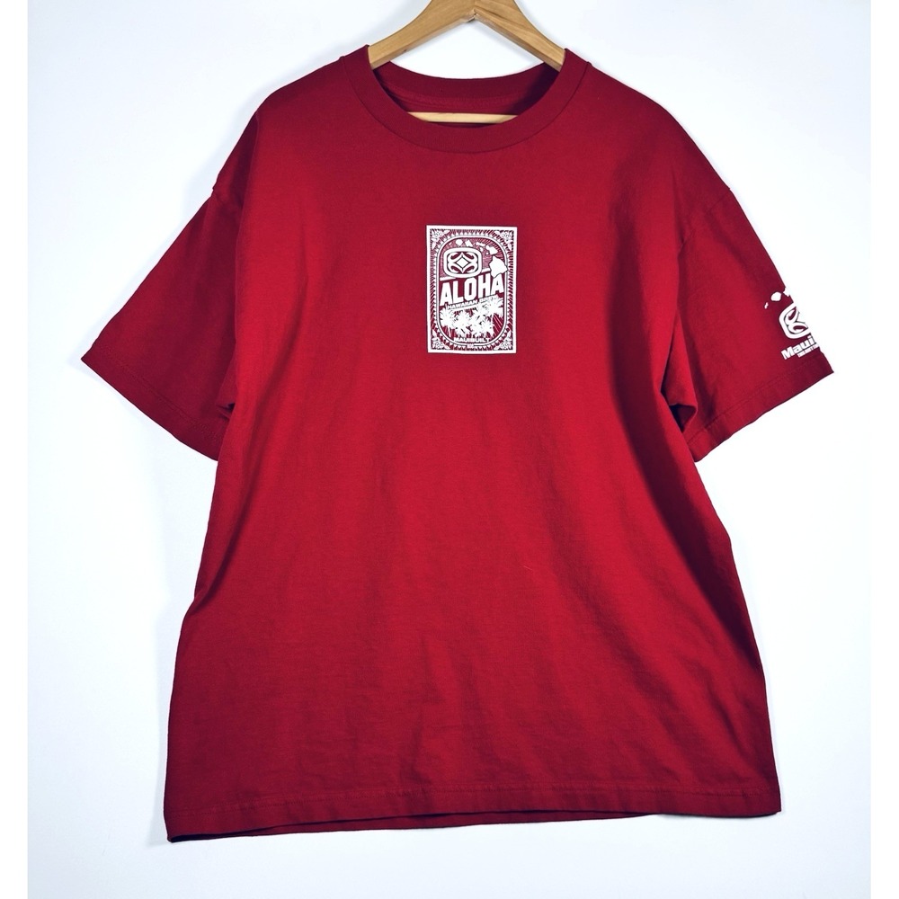 Maui Built Aloha Hawaiian Brew T Shirt Mens XL Red Graphic Surf Hawaii Tee